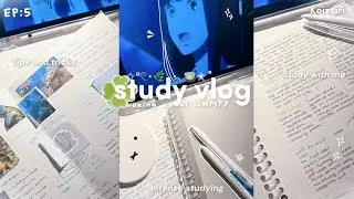 STUDY VLOG📄☘️ : waking up at 4AM , productive, intense studying, study tips etc study vlog 🗯️