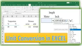 Unit Conversion in EXCEL (Convert Formula)