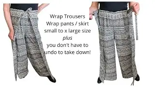 Wrap around pants/skirt, DIY wrap trousers, no pattern needed