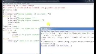 Entering and Searching Keys in a Python Dictionary