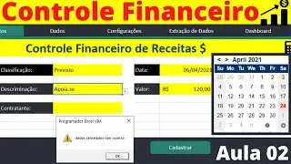 Como Criar Planilha de Controle Financeiro Receitas No Excel | Controle Financeiro como Fazer? Aula2