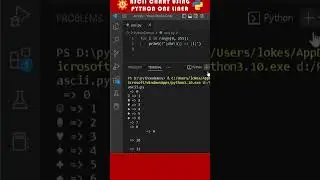 Python One Liner |Unicode ASCII Charts |  