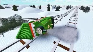 Thomas and Friends Big City Engine vs Spencer and Panicky Percy Crash Thomas the Engine Roblox 2
