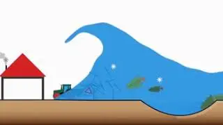 Distribution of Biomarkers and anthropogenic markers during a tsunami - animation
