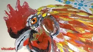 How to sketch & paint hen's head | sketch pad| acrylic paints 🎨🖌️