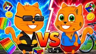 ZENGIN VS YOKSUL | Çocuklar için çizgi film | Kedi Ailesi