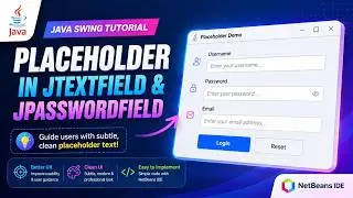 Java Swing Placeholder in JTextField & JPasswordField | NetBeans UI Design Tutorial