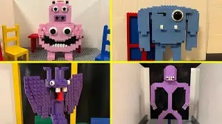 All LEGO Garten of Banban 3 characters CHEF PIGSTER, SILENT STEVE, LONG JOE & GIANT CYAN FIDDLES