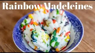 Rainbow Speckled White Chocolate Covered Madeleines