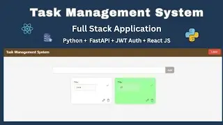 Full Stack Task Management App | React + FastAPI + PostgreSQL | DB setup Part - 1