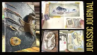 Grungy Jurassic Journal. Archeologist Field notes. 