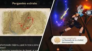 Logro: La llamada de la ciudad desconocida (Pergamino extraño) - Genshin Impact