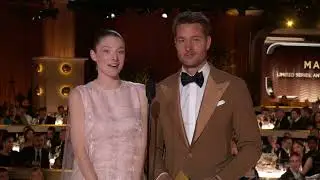 Hunter Schafer & Justin Hartley Present Best Male Actor – Limited/Anthology Series or TV Movie