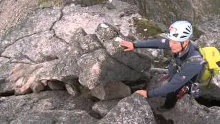 Using the rope to pitch the crux section of a scramble