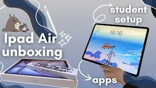 Ipad Air 12.9” ASMR unboxing + productive setup ✨ Apple Pencil Pro, Accessories