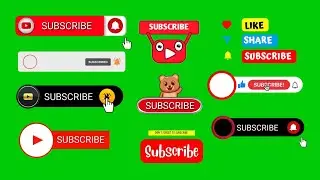✅Top 10 Subscribe Button Green Screen | Green Screen Like Comment Share Subscribe Button!✔