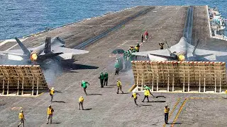 Crazy Process of Launching Super Advanced Stealth Jets on US Aircraft Carriers