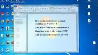 How to fix Explorer.exe 100% working tutorial (stopped working,not responding) for windows 7