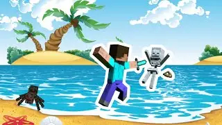 I SURVIVED WITH ZOMBIES, SPIDER, SKELETON, CREAPER IN MINECRAFT MOBILE
