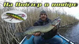 Fishing with Wobblers in November. Fishing in Autumn. Pike Fishing with Spinning.