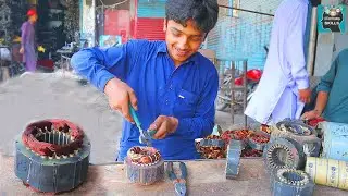 Rewinding Stator Coil of Single Phase AC Motor | How to Motor Coil Rewinding Formula