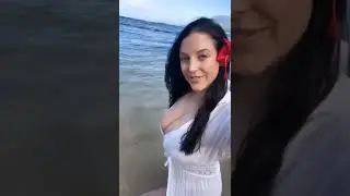 Angela White in a Bikini on the Beach - AMAZING!
