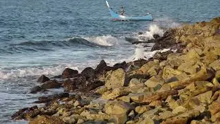 Small Canoe Crashing Waves | VIDEO FOOTAGE