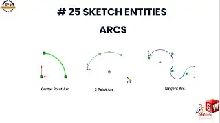 SolidWorks Tutorial | Arcs | Centre Point Arc | Tangent Arc | 3 Points Arc |