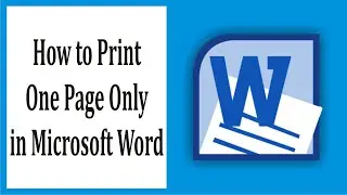 How to Print One Page Only in Microsoft Word #26