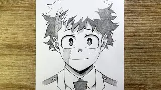 How to draw Deku from My Hero Academia | Draw Deku easily step by step