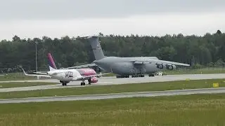 C5 GALAXY - start wielkiego samolotu z lotniska w Gdańsku.