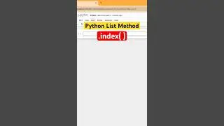 Python List Method .index()
