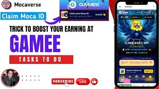 Gamee Telegram bot | Boost Earning at Gamee | MOCA ID claim | moca id code | Gamee @Tabraizshams