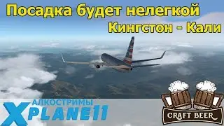 X-Plane 11: Boeing 737-800 (Zibo mod) Кингстон-Кали экипажем с Лехой. Трудная посадка.