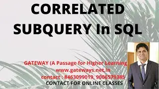 CORRELATED SUBQUERY IN SQL | CORRELATED SUBQUERY IN ORACLE | SQL FOR GATE  NET | SQL CONCEPTS OCP