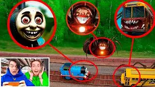 MY DRONE FILMED Choo Choo Charles, THOMAS.EXE and the BUS-EATER!!!
