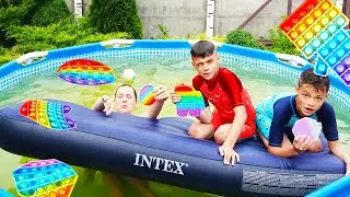 24 ЧАСА в БАССЕЙНЕ с АНТИСТРЕССАМИ. 1000$ за ПОБЕДУ/24 HOURS in the ANTISTRESS POOL. 1к$ for VICTORY