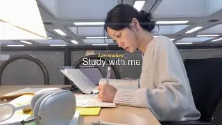 2-HOUR STUDY with a law student at a library! ☕️ (real time, real sound)