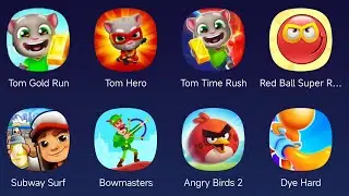 Tom Gold Run, Tom Hero, Tom Time Rush, Red Ball Super Run, Subway Surf, Bowmasters, Angry Birds 2...