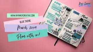 March Plan with Me in my Bullet Journal - Blue Ocean Theme