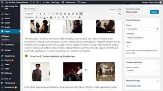 Warfield Center Galleries: How to Update "About"