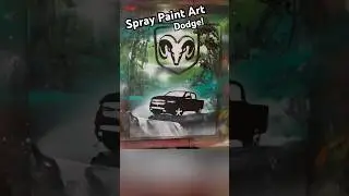 2 Minute Dodge spray paint art truck time lapse #shorts #spraypaintart #dragonball