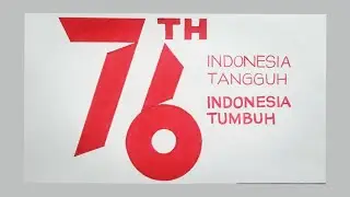 Menggambar logo HUT RI 76 || Logo 76 Tahun  RI || HUT Kemerdekaan Indonesia