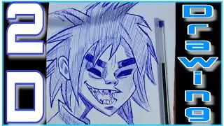Desenhando 2D de Gorillaz a mão livre!!! #gorillaz
