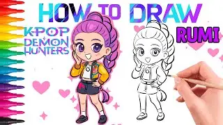 How to Draw Rumi from K-Pop Demon Hunters | Easy Step-by-Step Anime Drawing for Kids (Ages 3–12)