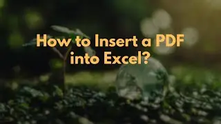 How to Insert a PDF into Excel?