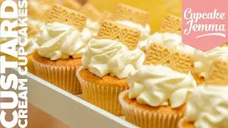 Custard Cream Biscuit Cupcakes Recipe | Cupcake Jemma