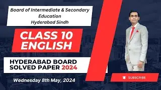 Today's Solved Paper 8-5-2024 | Class 10 English Hyderabad Board✍️ Solved Paper 2024 |BISE HYDERABAD