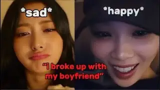 YUNJIN and CHAEWON different reactions when finding out this Fearnot broke up with her boyfriend