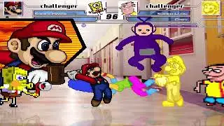 Super Mario, Spongebob (Christian Nunez) and Fitness Marge VS Super Luigi, Eddy and Tinky Winky